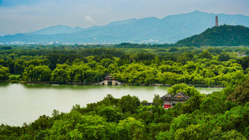 颐和园昆明湖湖光山色 塔影葱茏图片