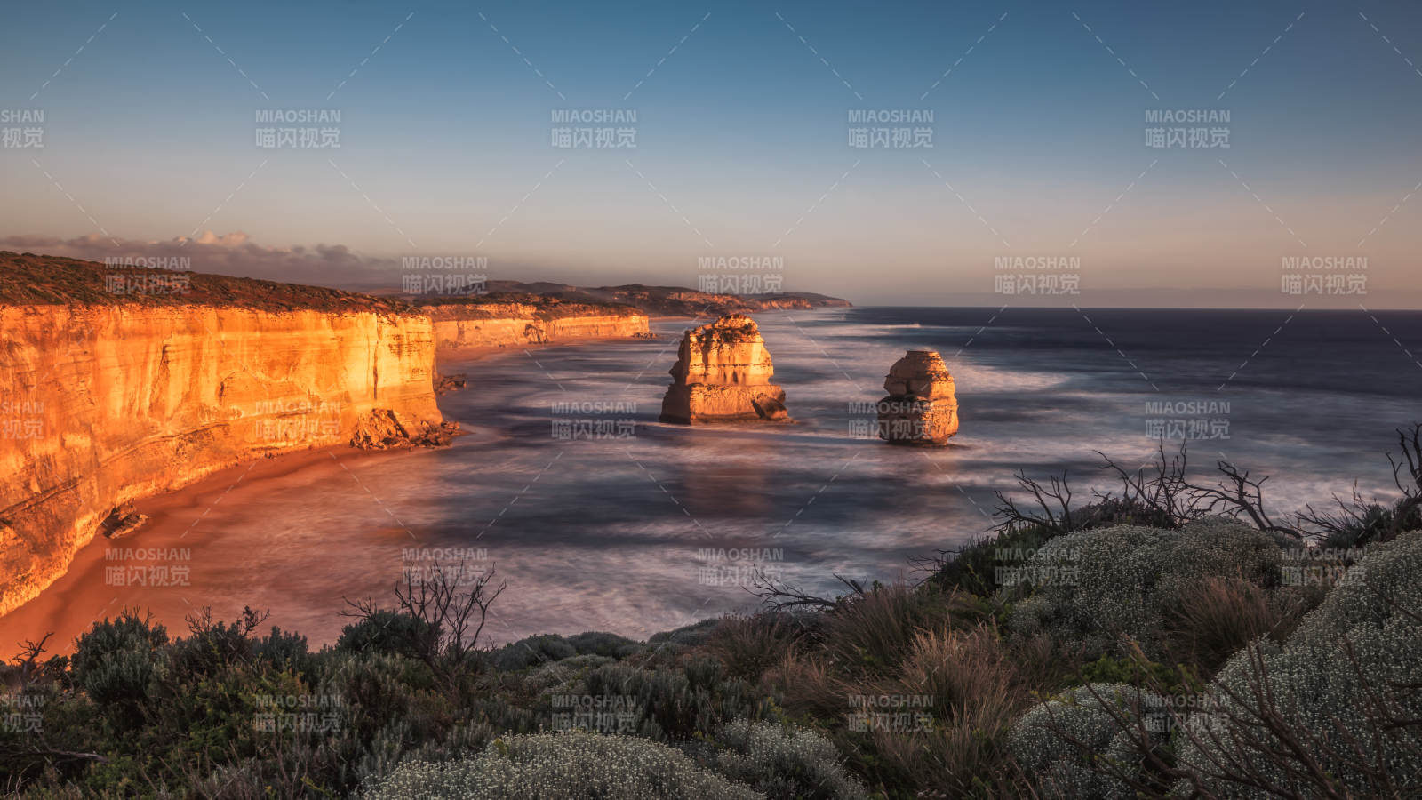 大洋路十二门徒岩日落奇观图片