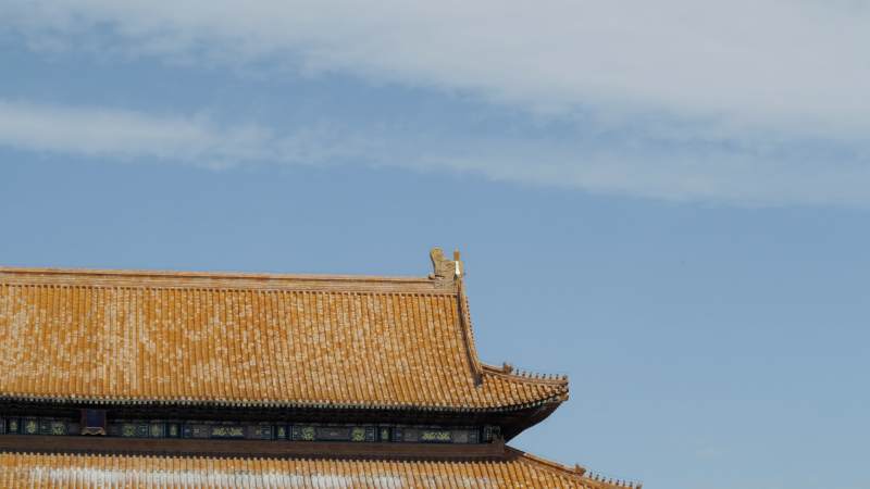 古建筑屋檐蓝天图片