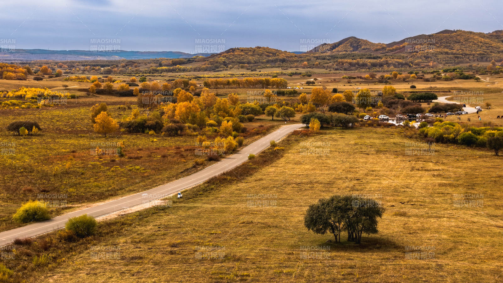 乌兰布统秋野长路图片