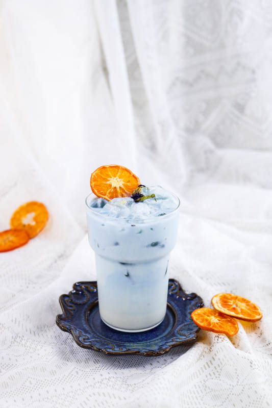 蓝莓奶昔冰饮图片