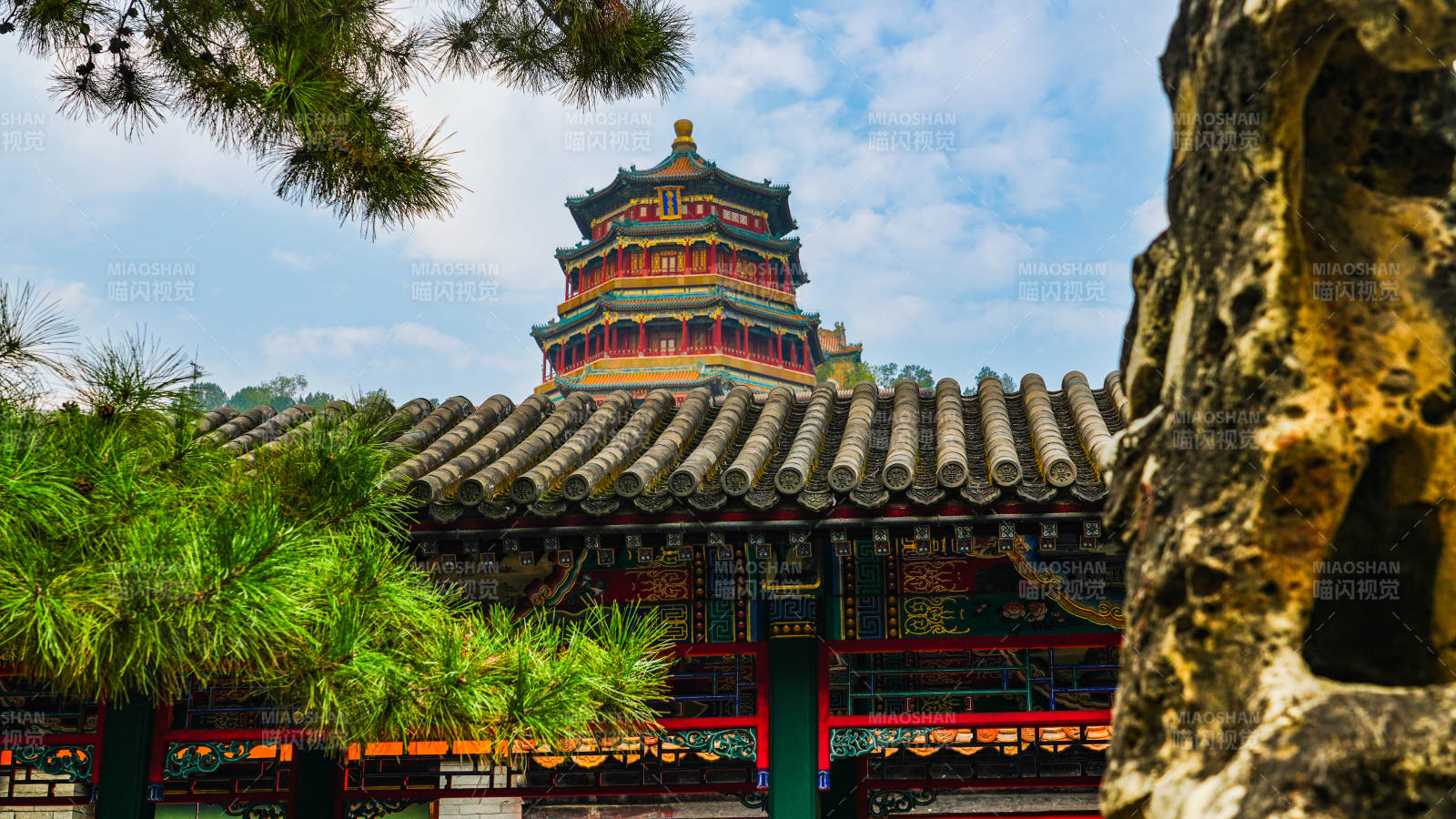 颐和园古建筑风光图片