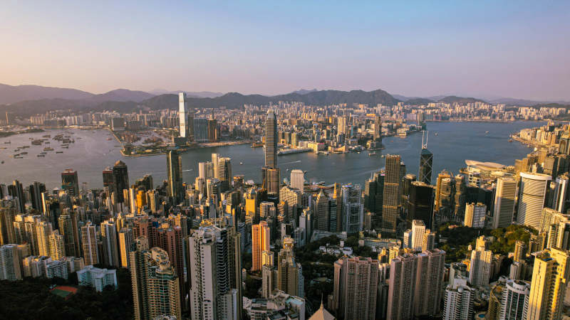 香港城市天际线图片