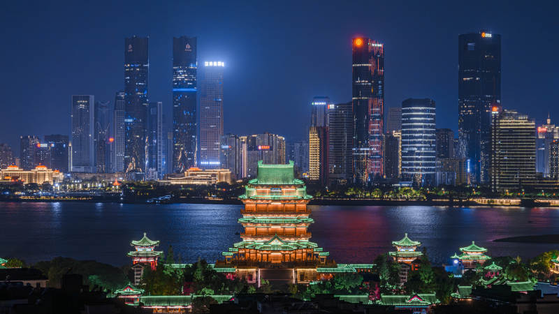 南昌滕王阁夜景城市风光图片