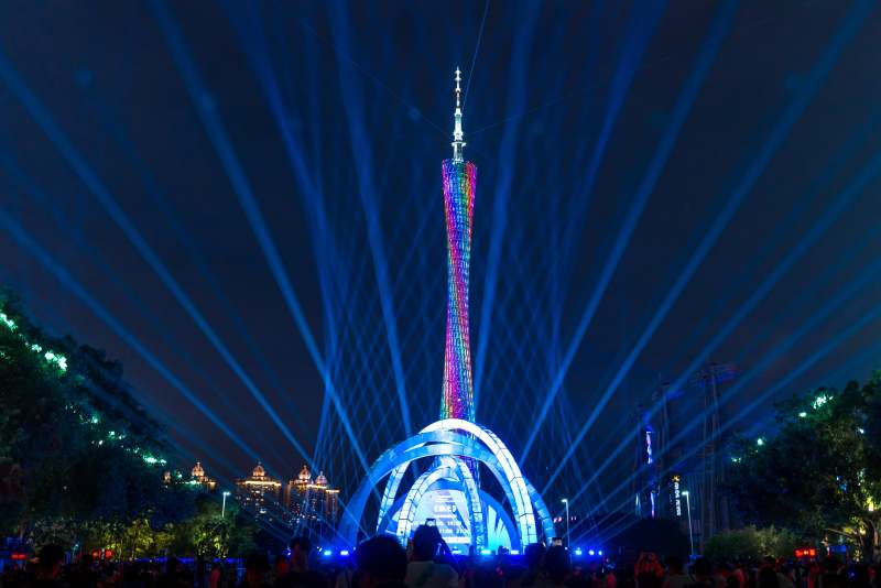 广州塔夜景灯光秀图片