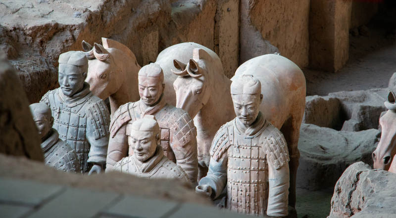 兵马俑群像图片