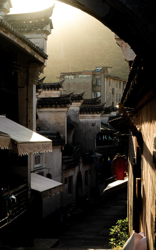 宁波古巷晨光图片