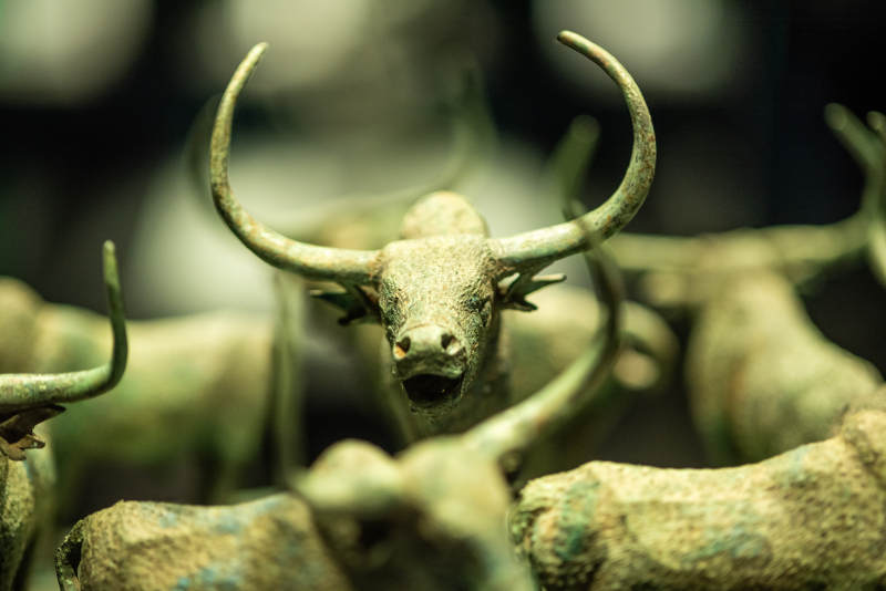 上海青铜牛群雕塑图片