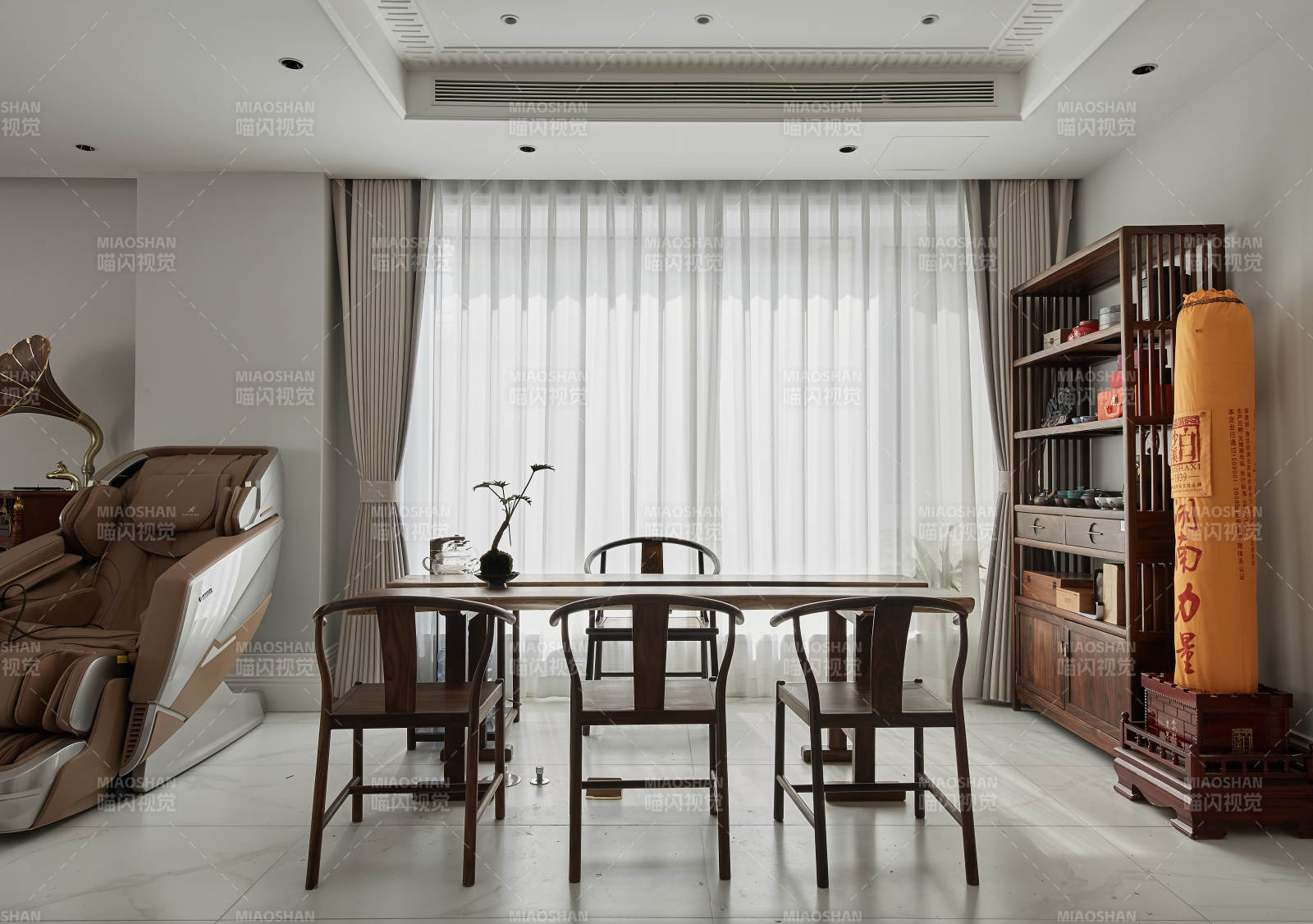 现代中式茶室一角图片