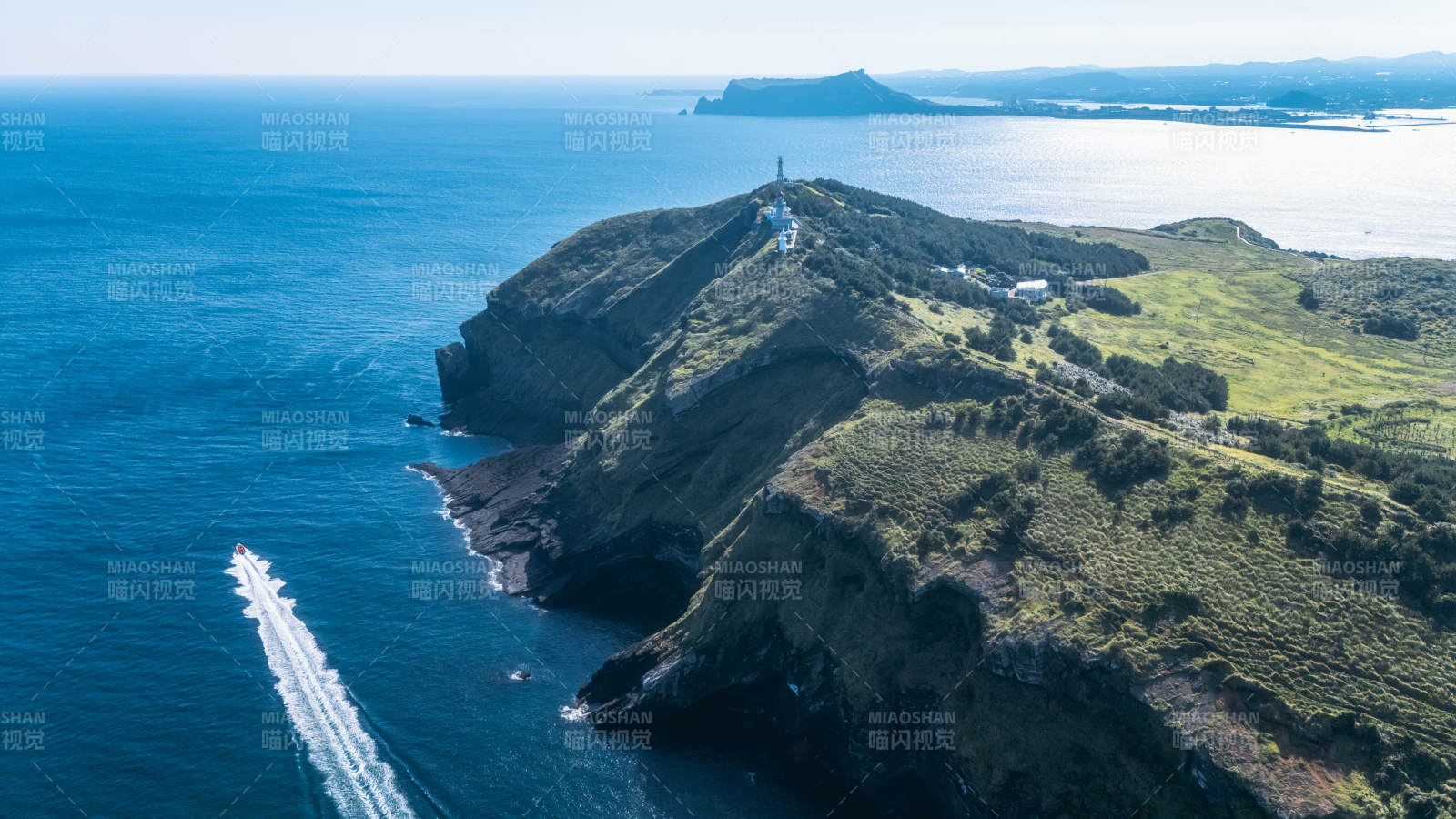济州岛牛岛牛头峰航拍美景图片