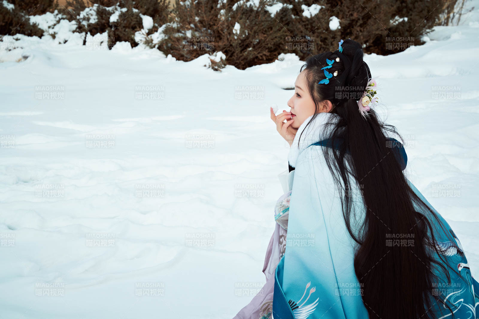 身穿古装汉服的东方女子图片