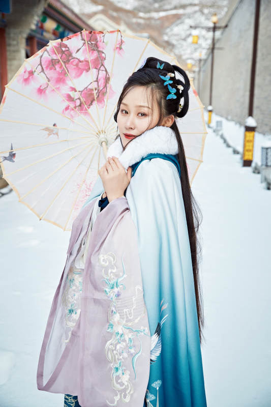 身穿古装汉服的东方女子图片