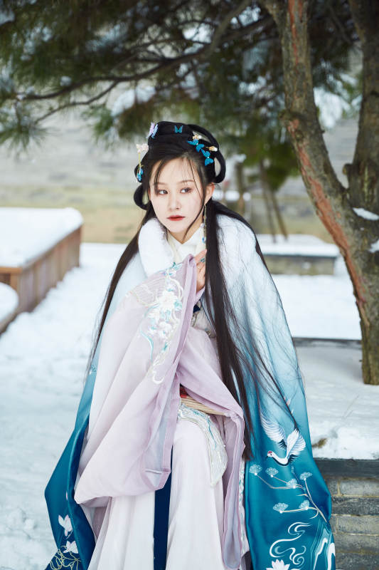 身穿古装汉服的东方女子图片