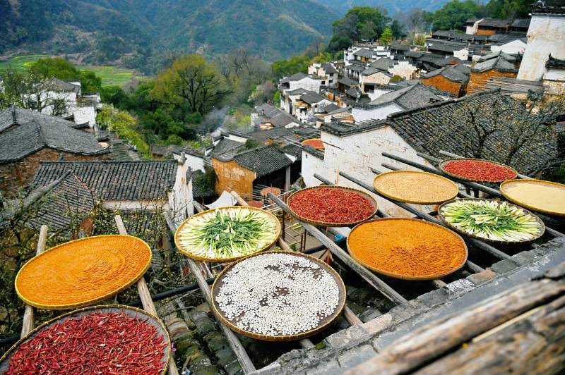 婺源篁岭晒秋图景图片