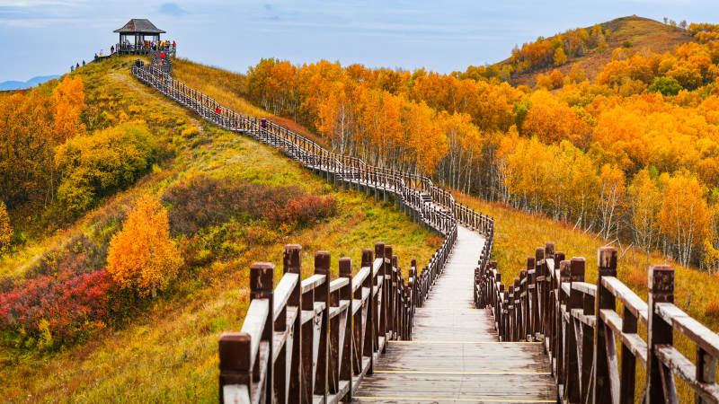 乌兰布统影视基地山栈道风光图片