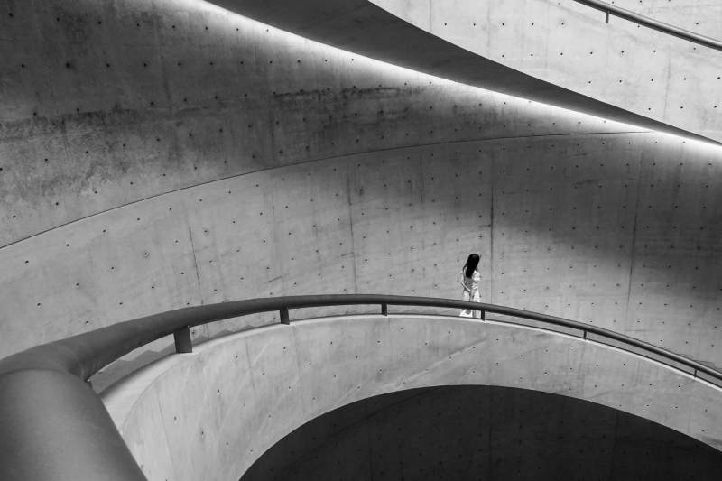 光影中的孤独行者图片