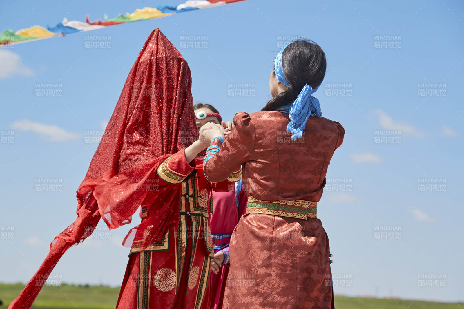 草原上的传统蒙古族婚礼仪式图片
