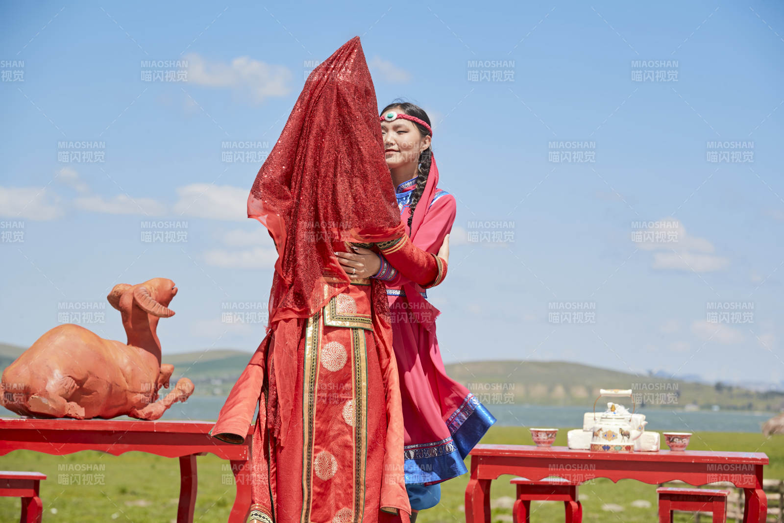 草原上的传统蒙古族婚礼仪式图片