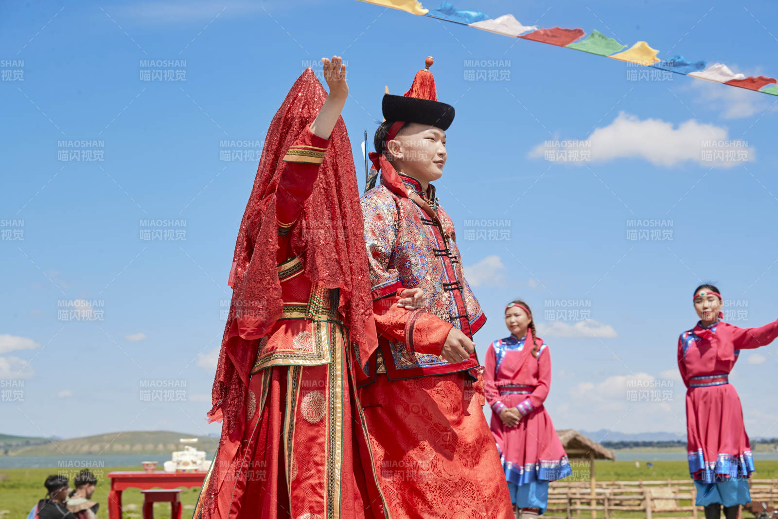 草原上的传统蒙古族婚礼仪式图片