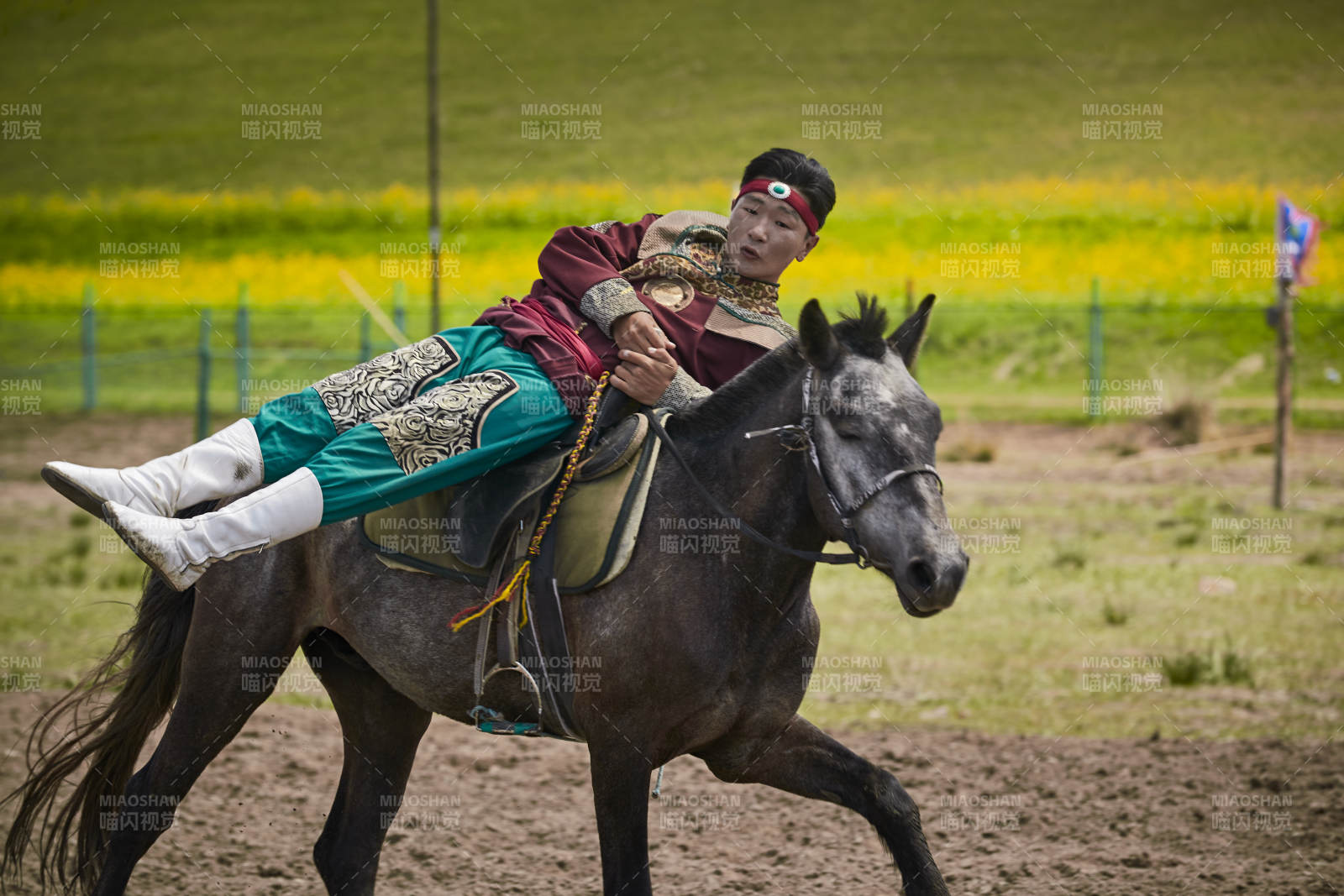 河北省沽源县库伦淖尔景区的蒙古马术表演图片