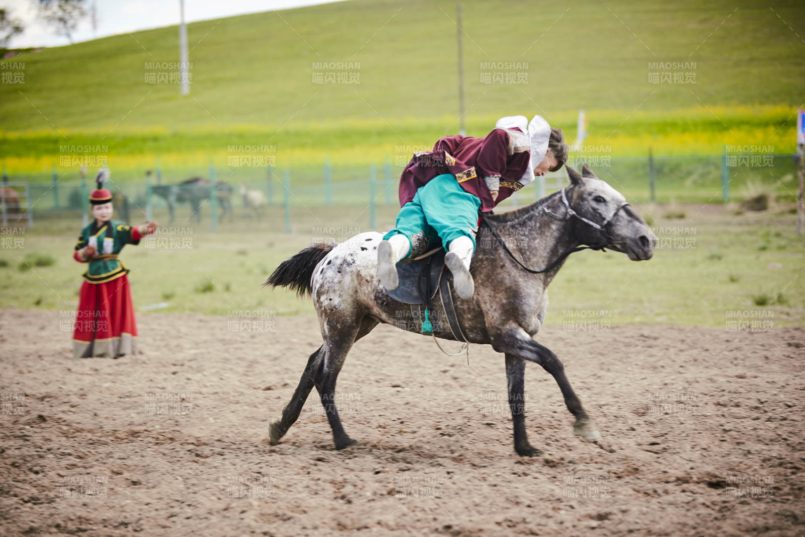 河北省沽源县库伦淖尔景区的蒙古马术表演图片