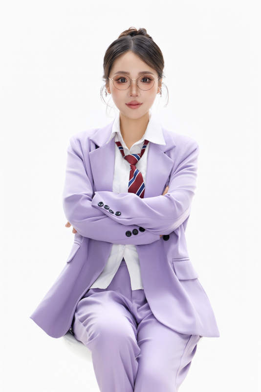 影棚拍摄穿着职业装的商务女性形象图片