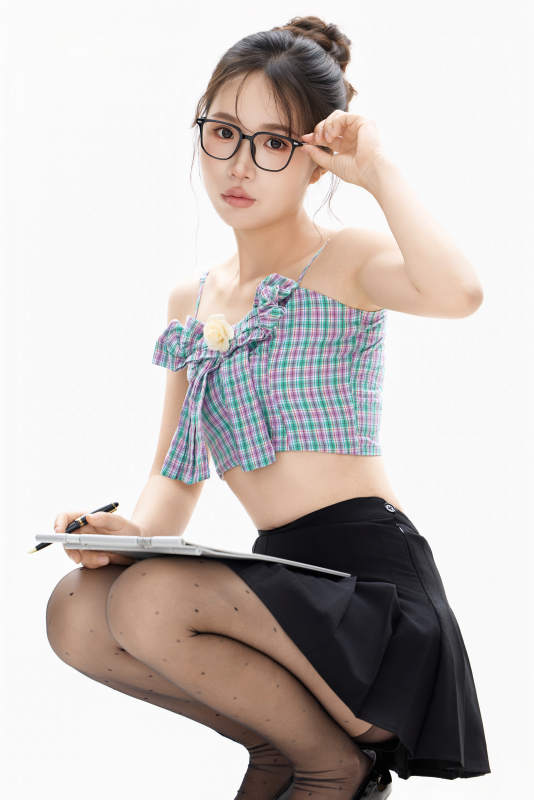 白色背景下青春活力的职业女性形象图片