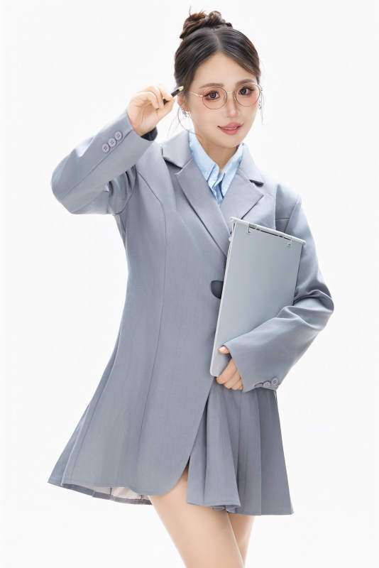 影棚拍摄穿着职业装的商务女性形象图片