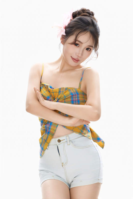 穿着清凉服饰的亚洲女性夏季形象图片