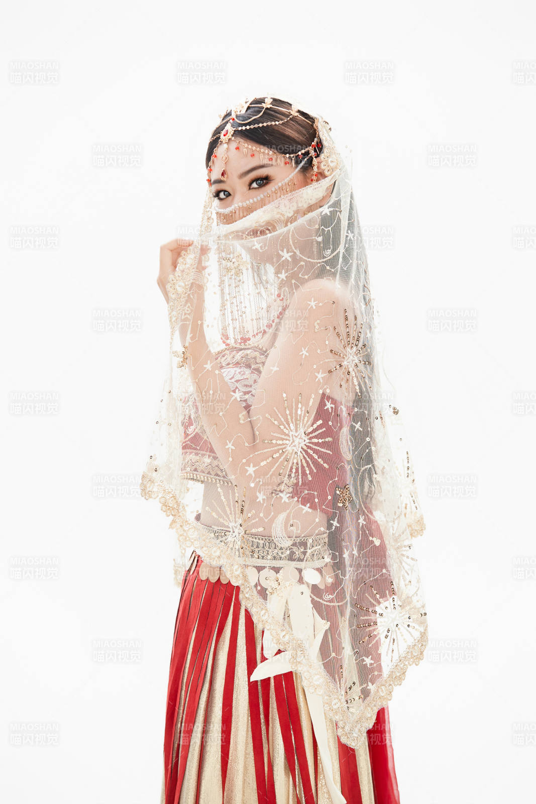 穿着印度传统风格服饰的肚皮舞演员图片