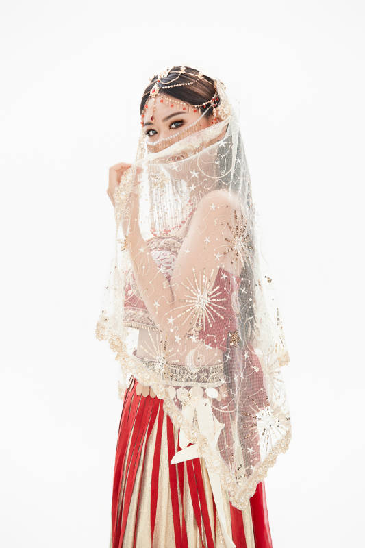 穿着印度传统风格服饰的肚皮舞演员图片