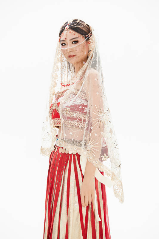 穿着印度传统风格服饰的肚皮舞演员图片