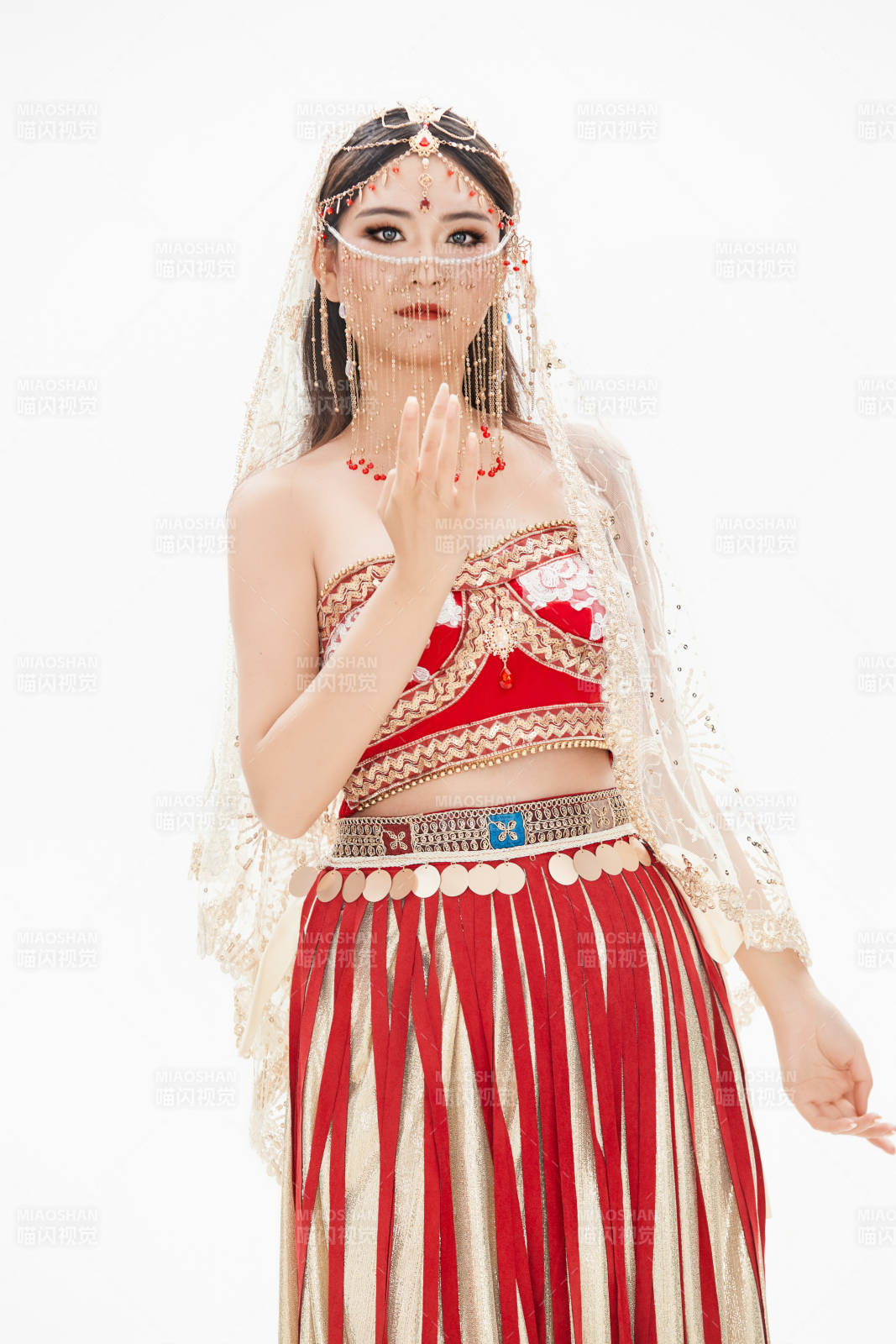 穿着印度传统风格服饰的肚皮舞演员图片