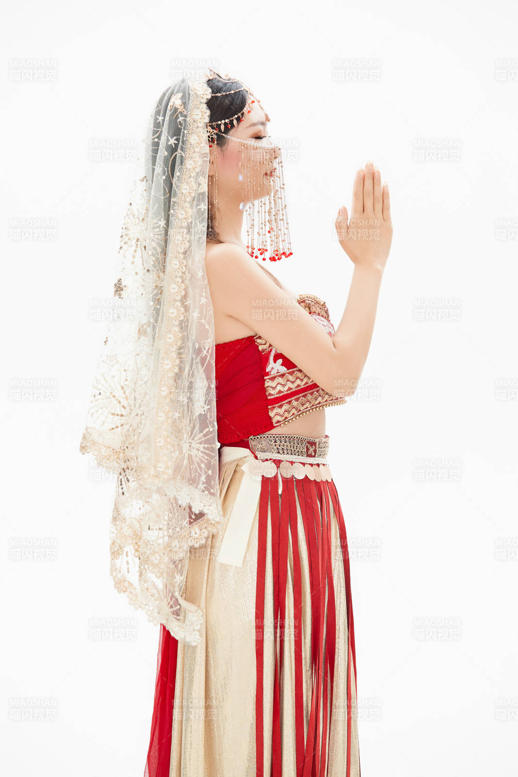 穿着印度传统风格服饰的肚皮舞演员图片