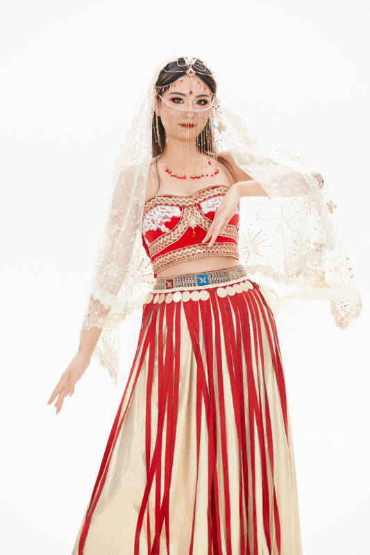 穿着印度传统风格服饰的肚皮舞演员图片