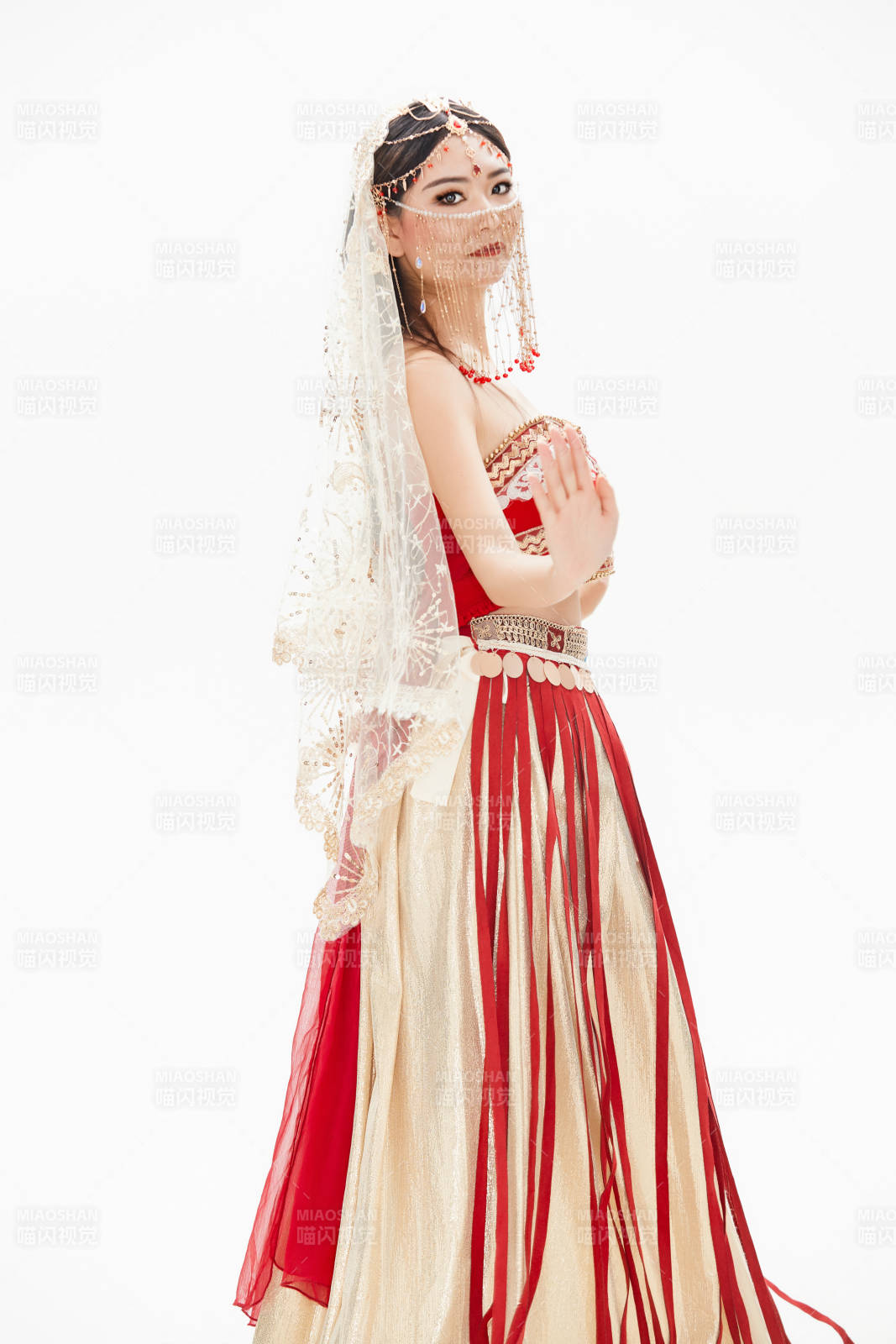 穿着印度传统风格服饰的肚皮舞演员图片