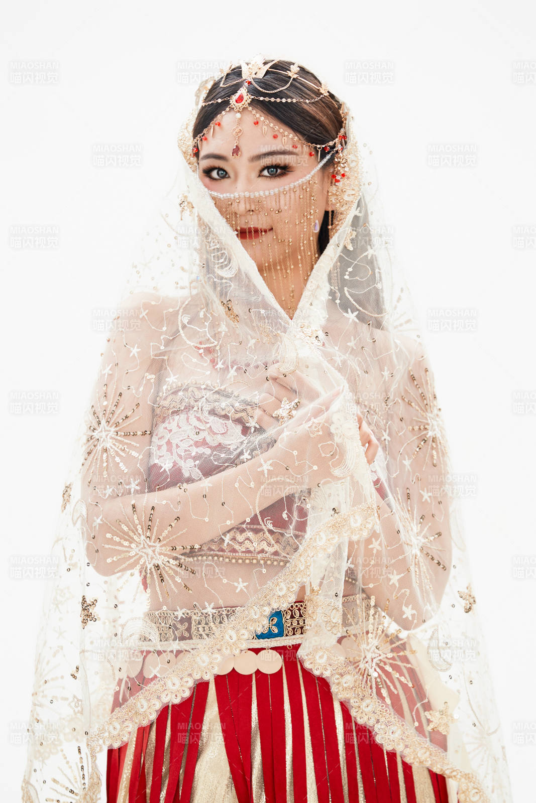 穿着印度传统风格服饰的肚皮舞演员图片