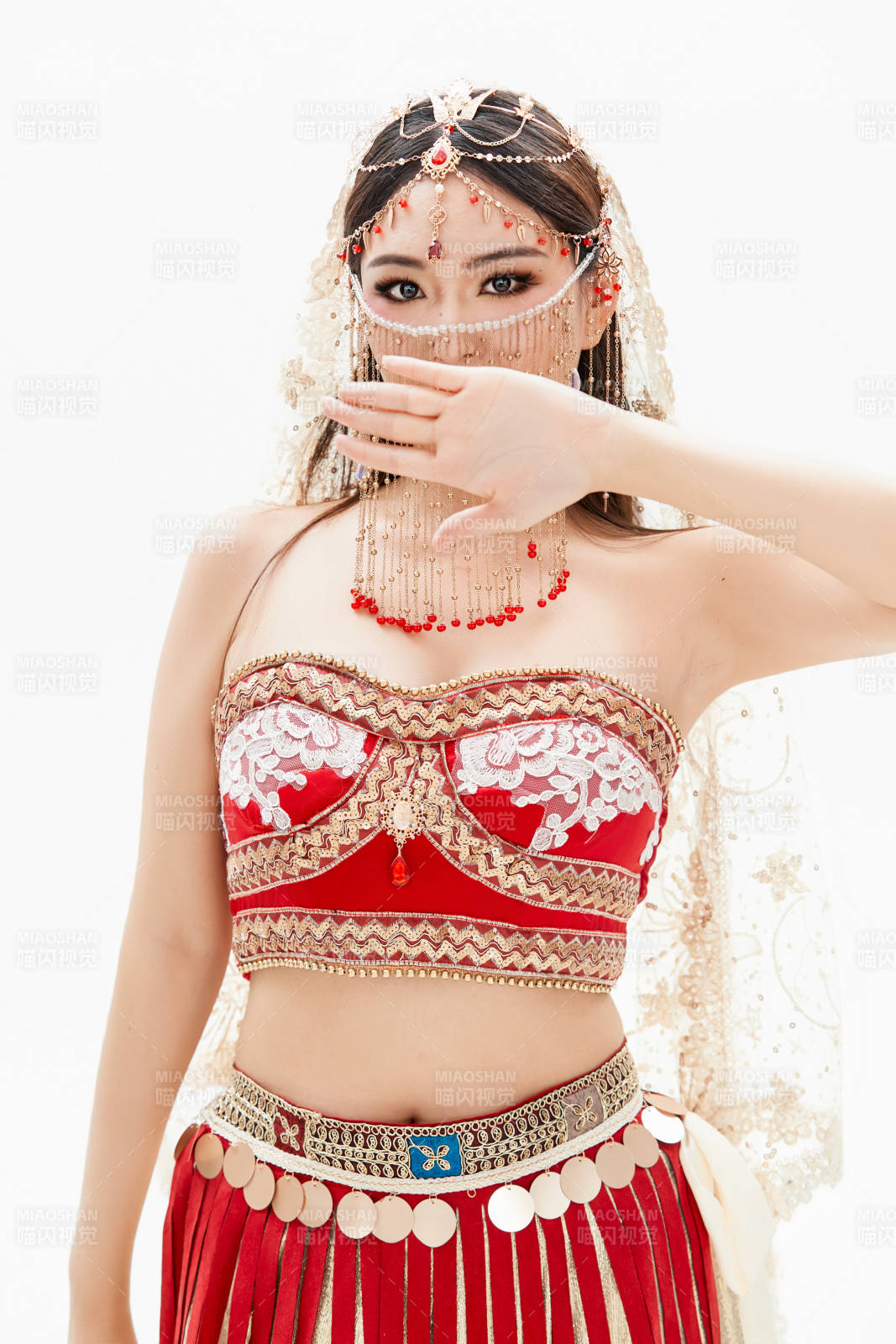 穿着印度传统风格服饰的肚皮舞演员图片