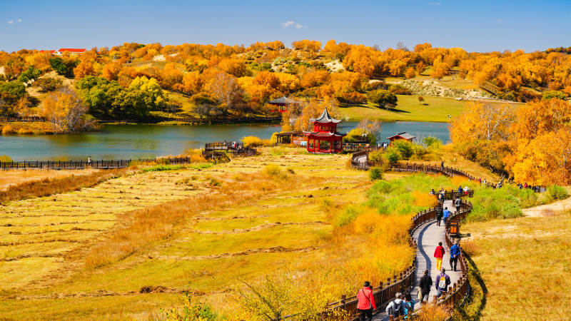 乌兰布统公主湖秋日美景图片