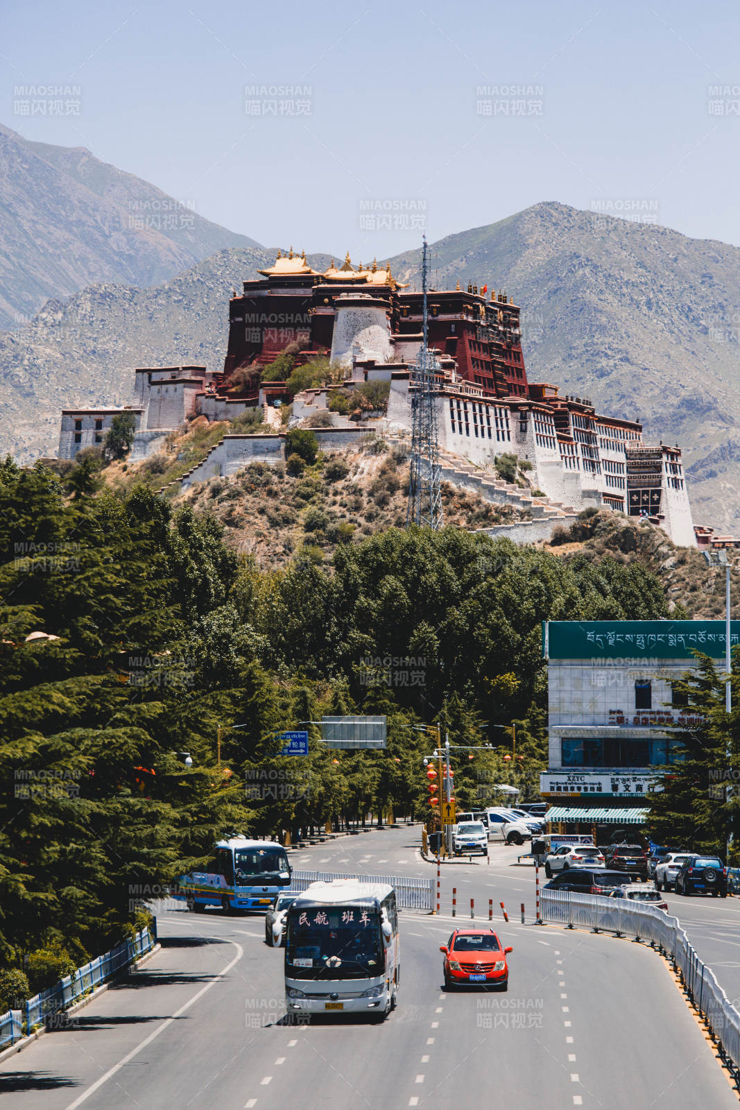 布达拉宫前的公路图片