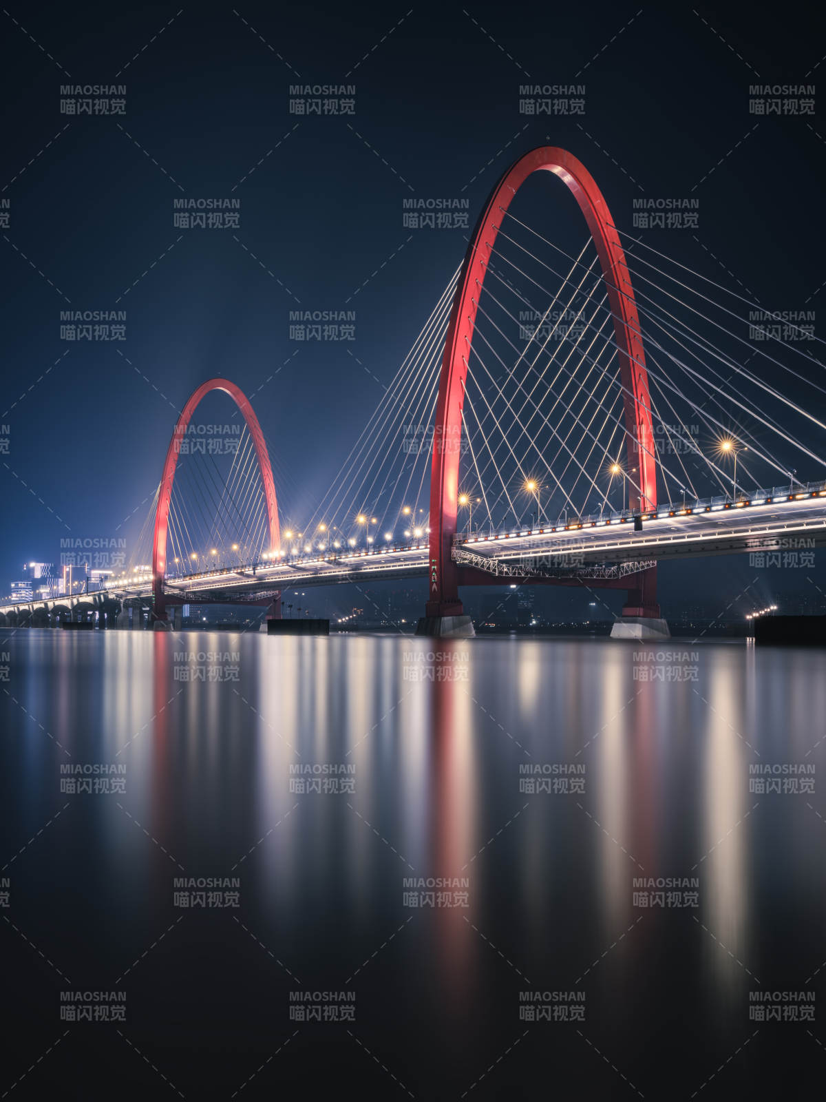 杭州之江大桥夜桥倒影图片