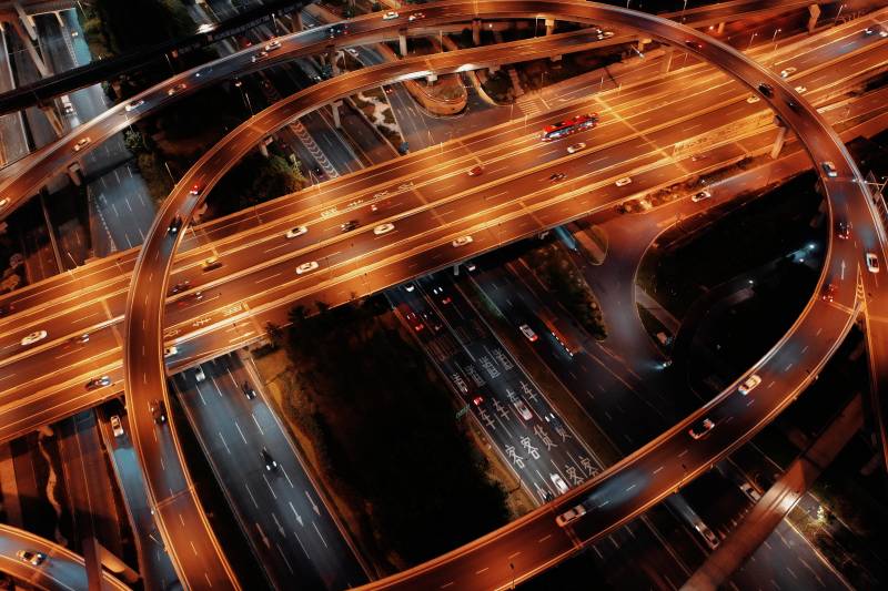 夜幕下的石羊立交桥图片