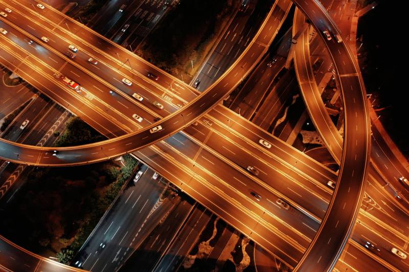 夜色中的成都石羊立交桥图片