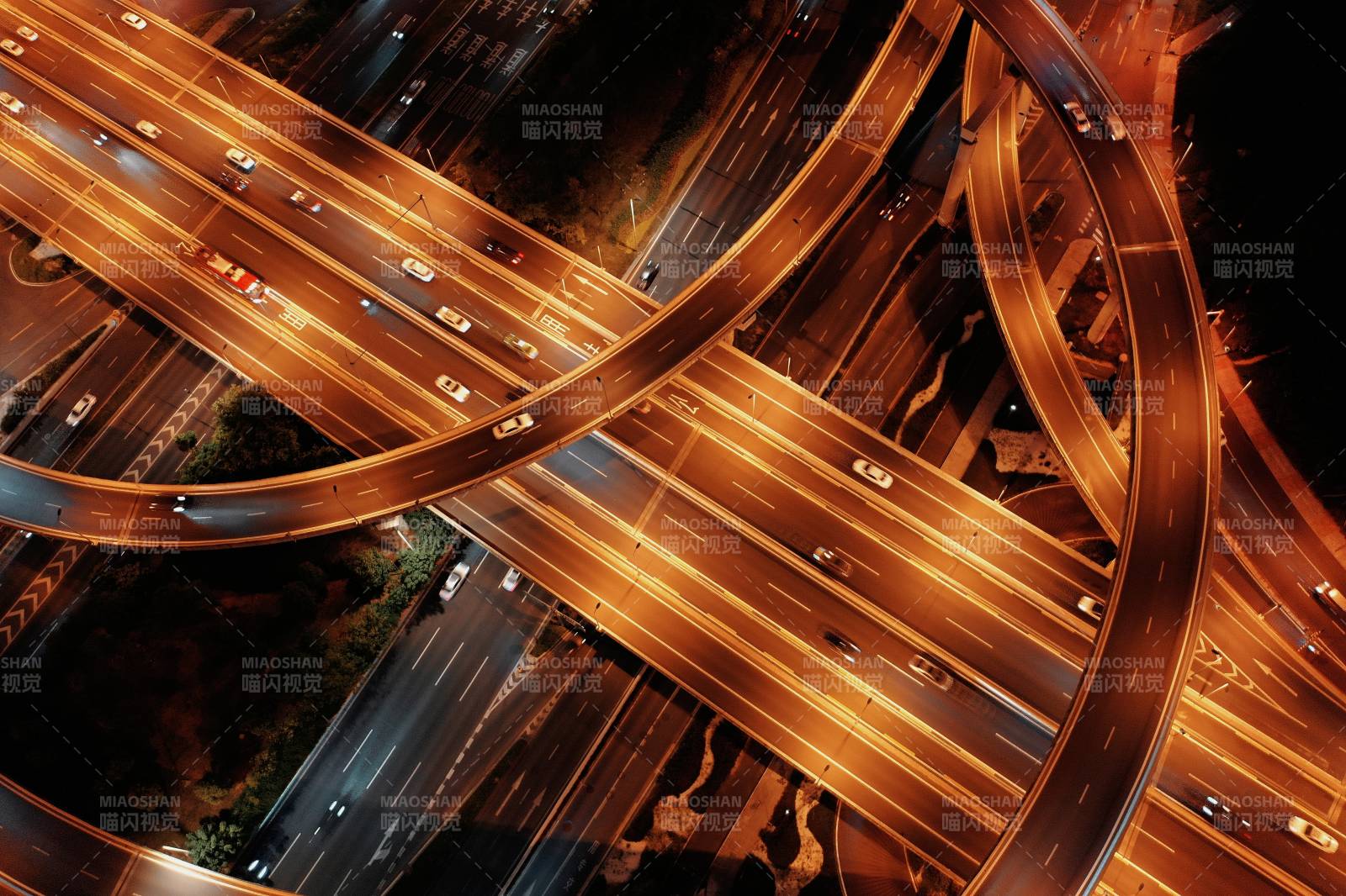 夜色中的成都石羊立交桥图片