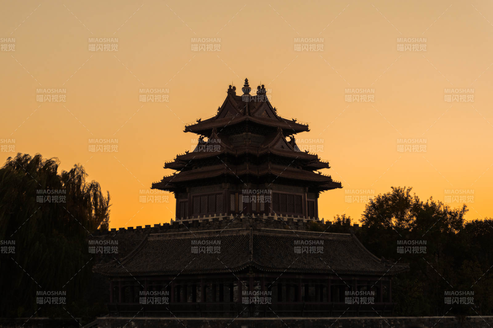 故宫角楼夕照图片