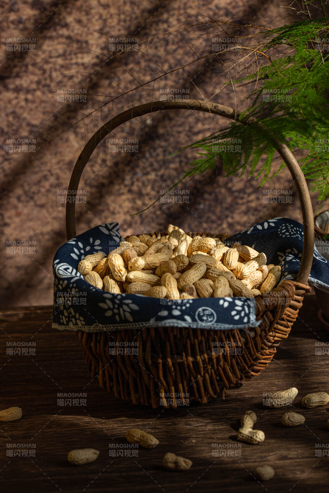 篮中花生静谧时光图片