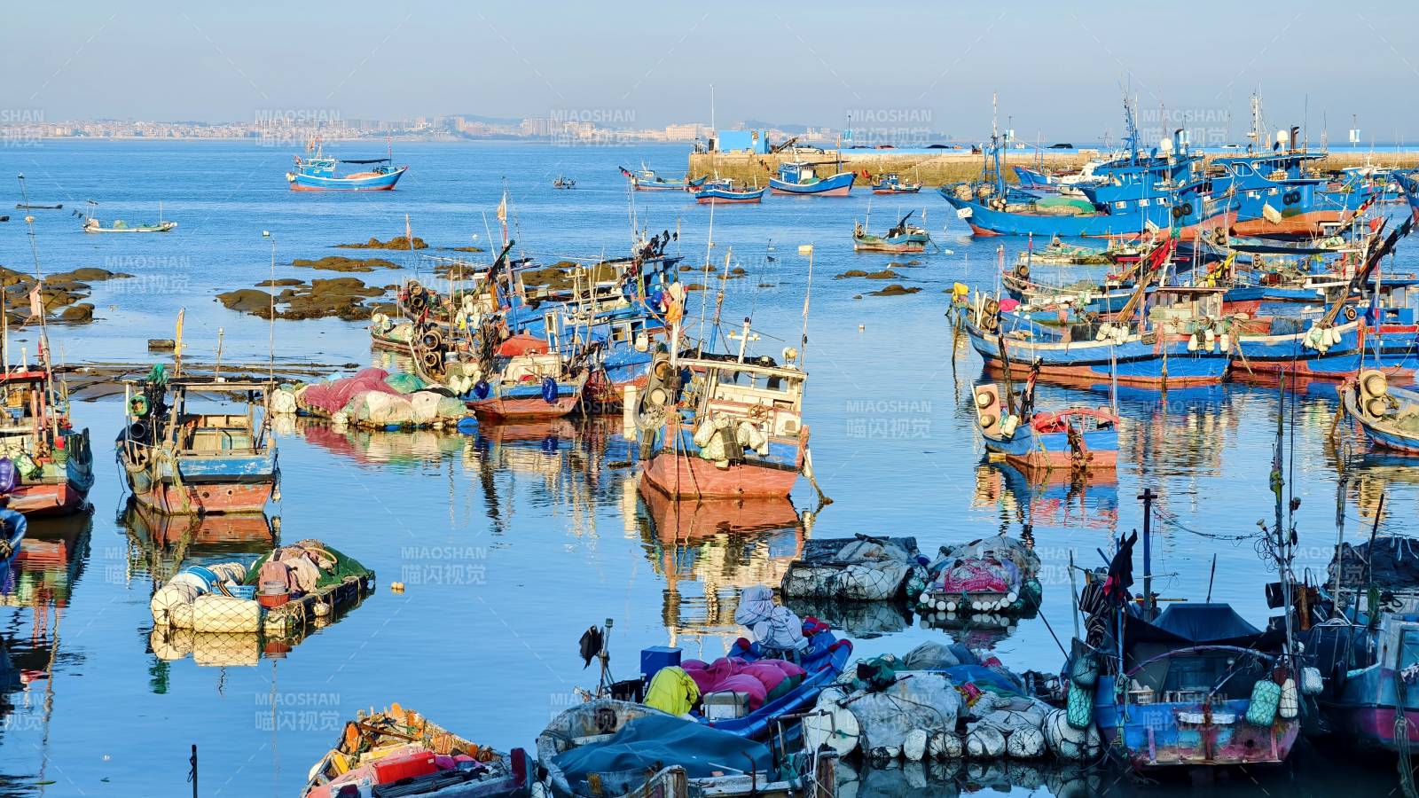 泉州渔港晨景图片