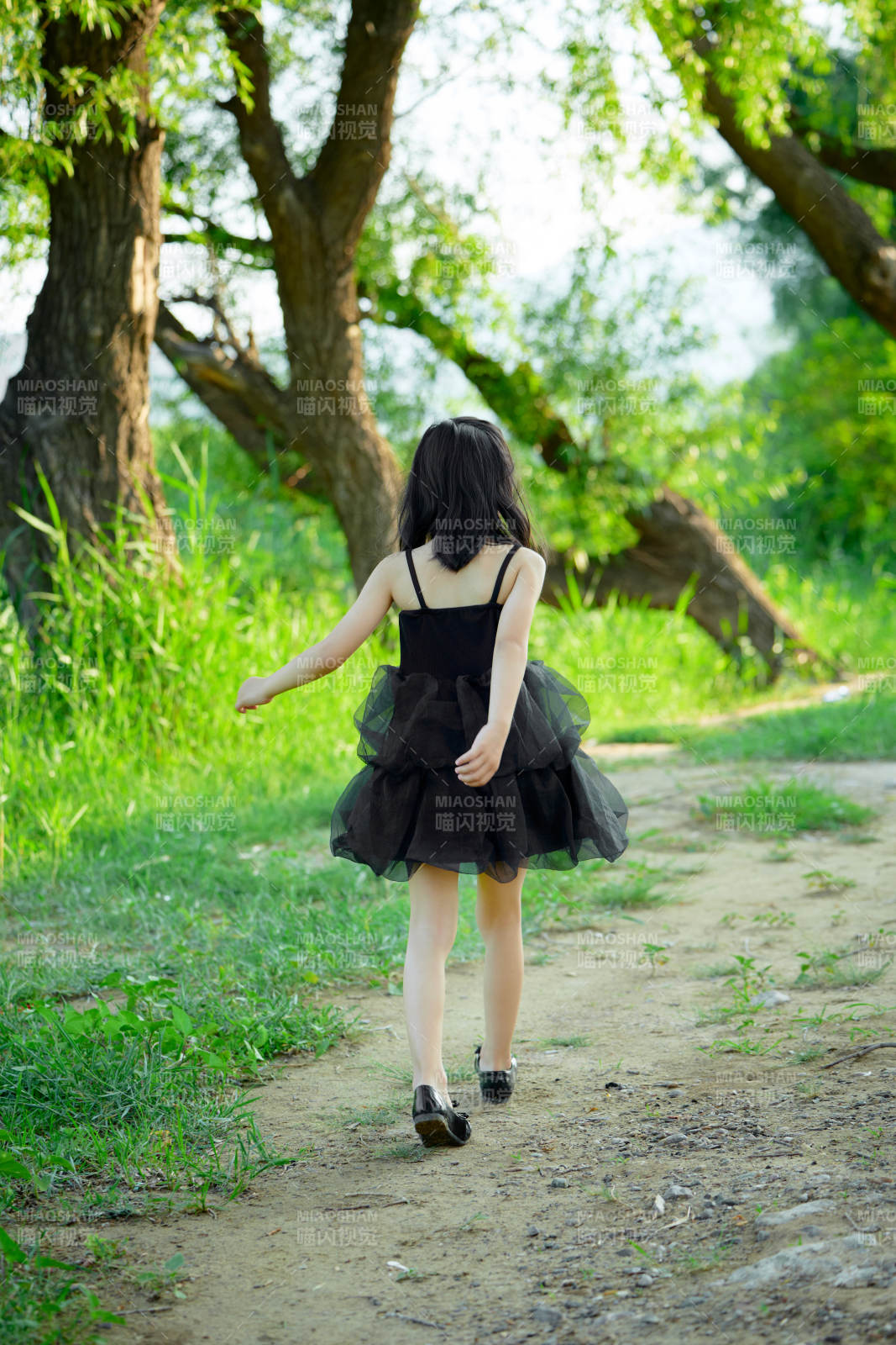 夏季在户外玩耍游玩的可爱亚洲女童图片