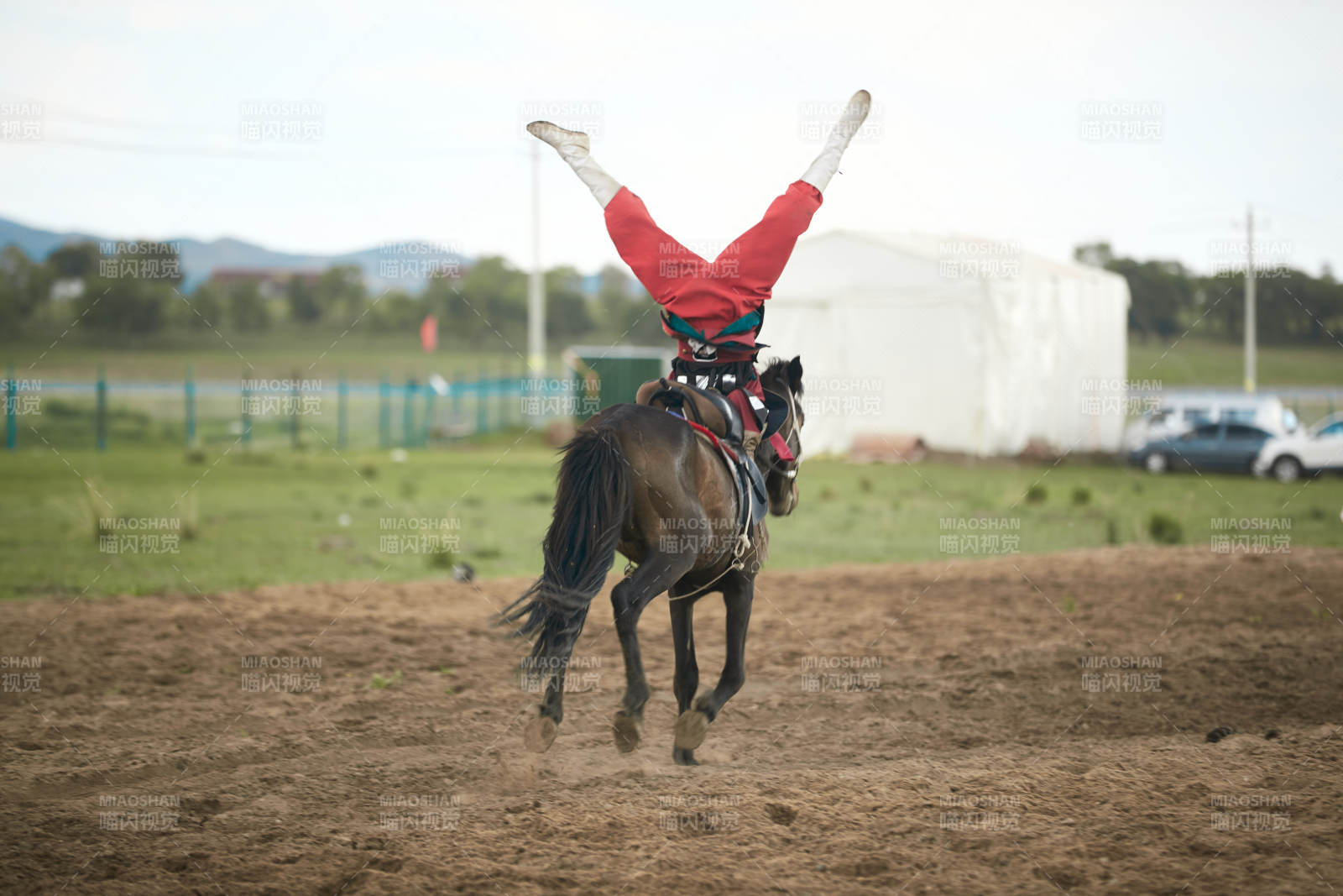 河北省沽源县库伦淖尔景区的蒙古马术表演图片