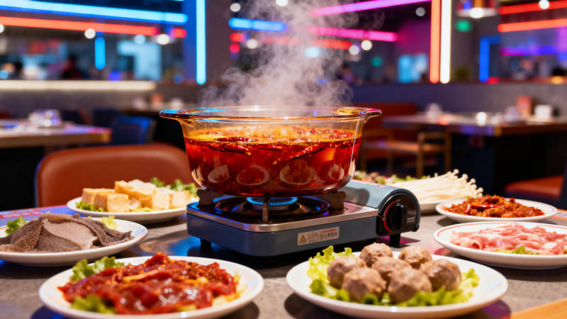 热气腾腾火锅宴图片